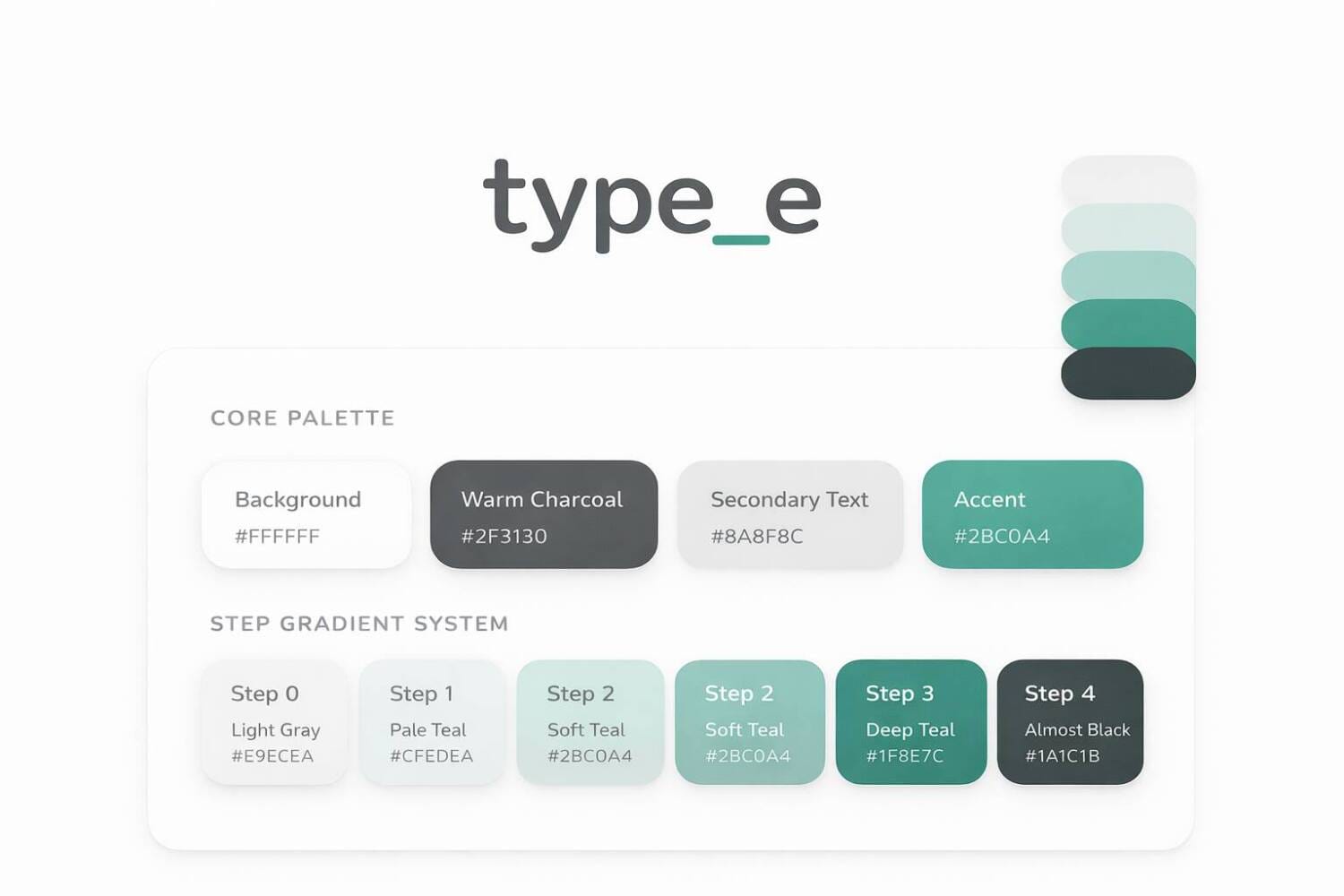 type e color chart