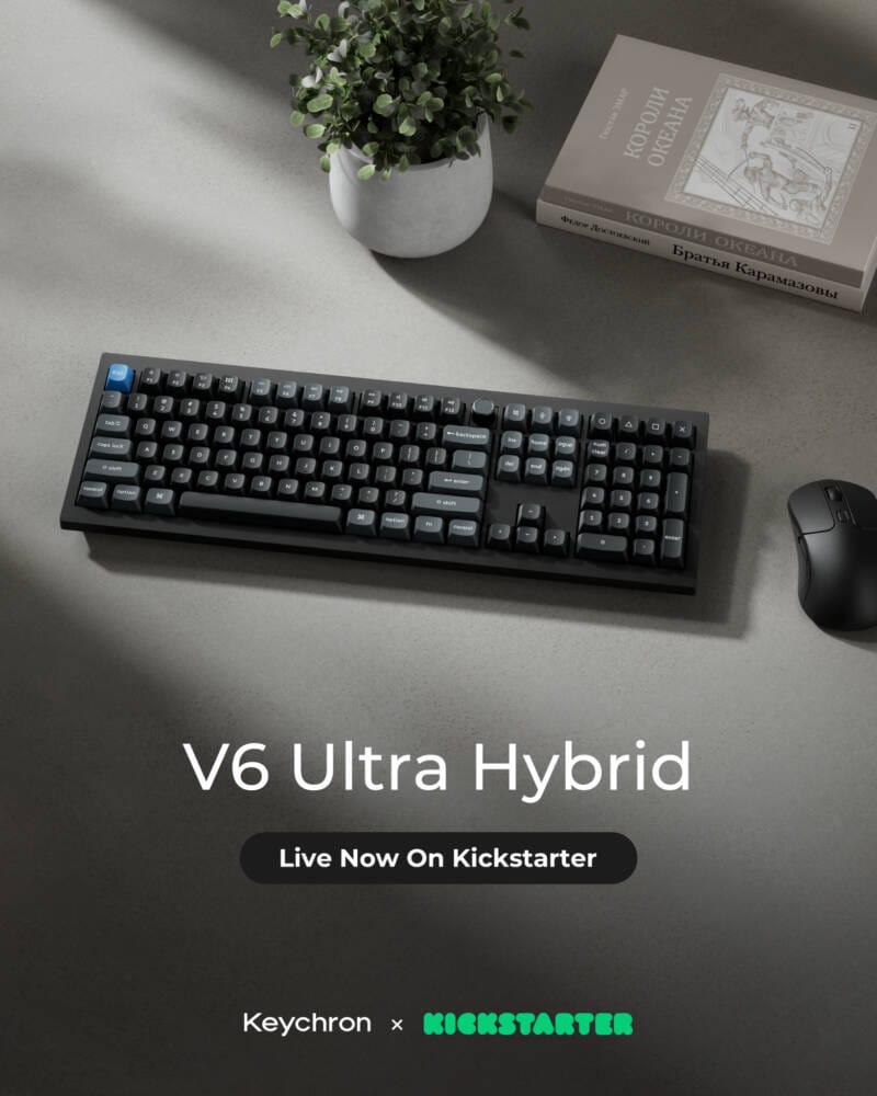 Keychron V6 Ultra HybridがKickstarter開始｜早期価格149ドル、出荷は2026年11月予定