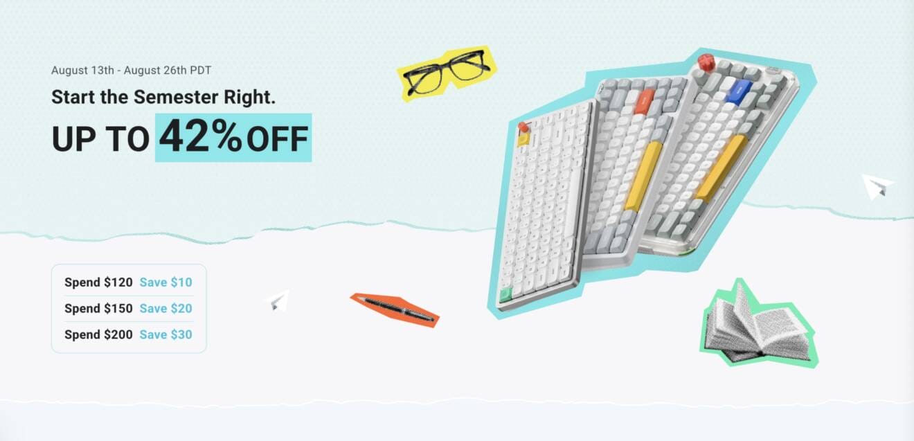 NuPhyがBack to School Saleを開始｜最大42％オフ、購入金額に応じて最大30ドル割引