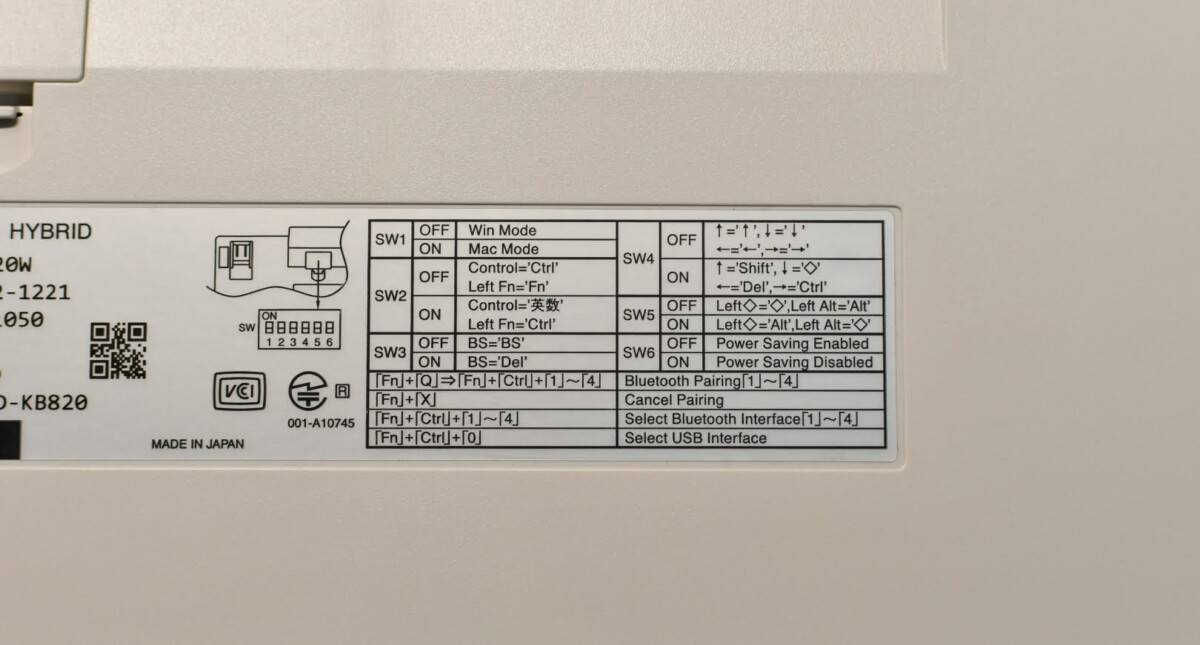 HHKB(Happy Hacking Keyboard) Professional Hybrid Type-S English/Japanese (snow/white/ink) 78