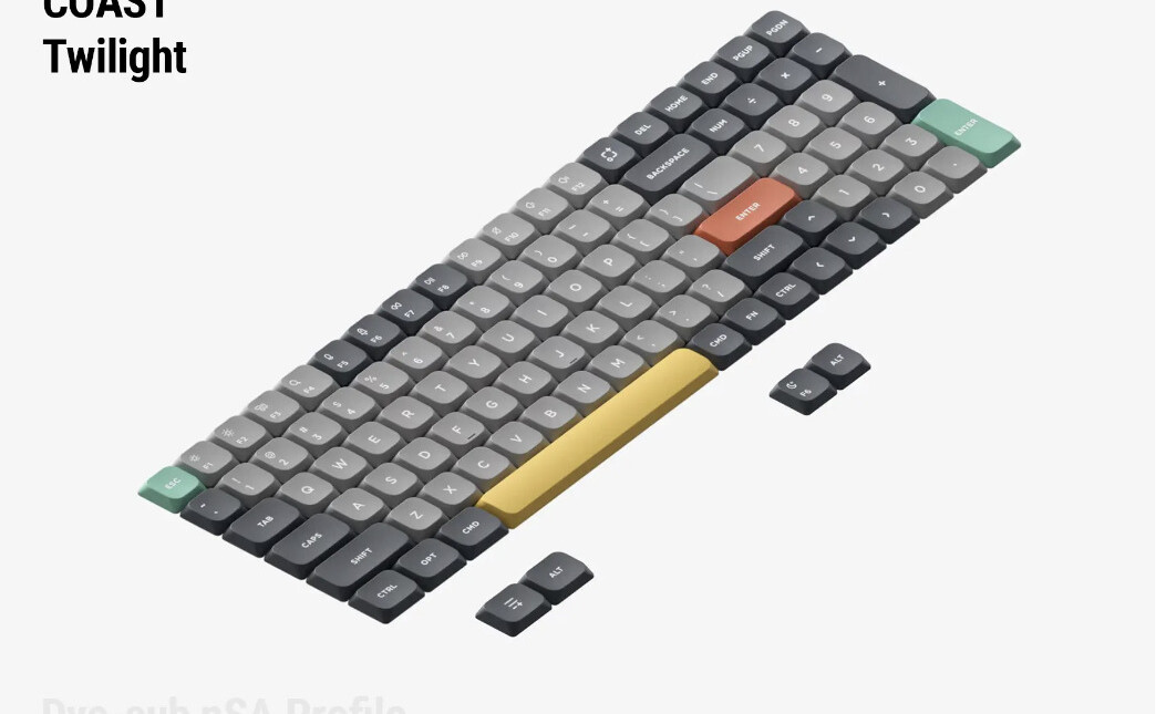 NuPhy Air 96 is now available for pre-order! First thin keyboard with deep-stroke switches! (Detailed review to be added at a later date) 24 COAST Twilight Keycaps