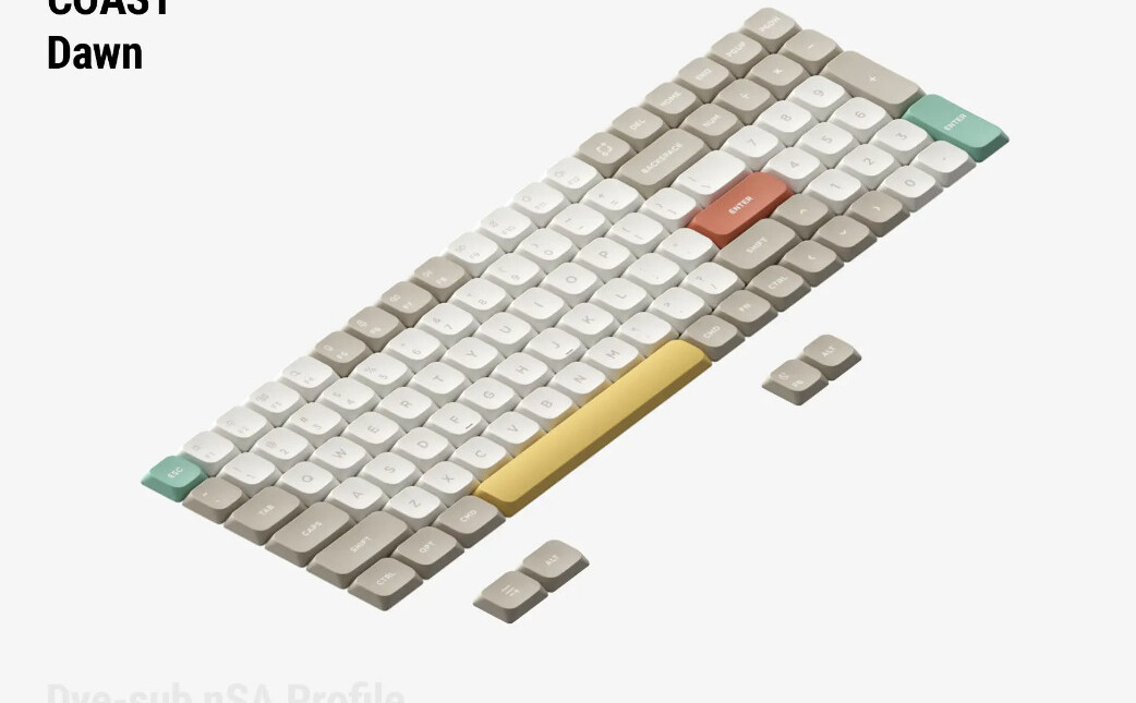NuPhy Air 96 is now available for pre-order! First thin keyboard with deep-stroke switches! (Detailed review to be added at a later date) 25 COAST Down Keycaps